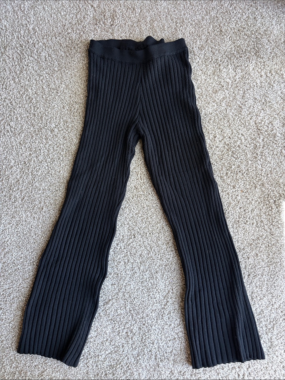 aerie women’s Black Ribbed Flare Leggings